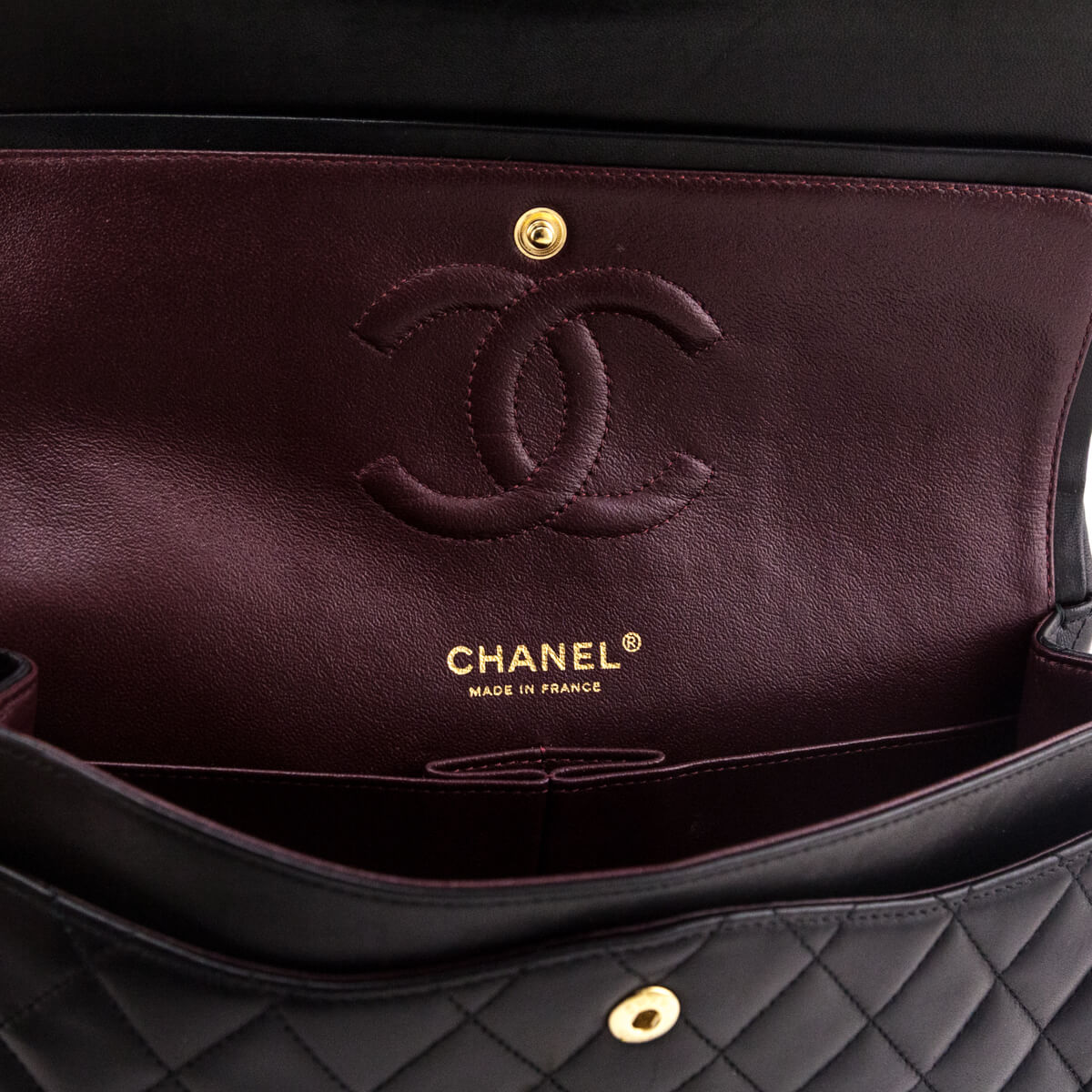 Chanel Black Lambskin Quilted Classic Medium Double Flap