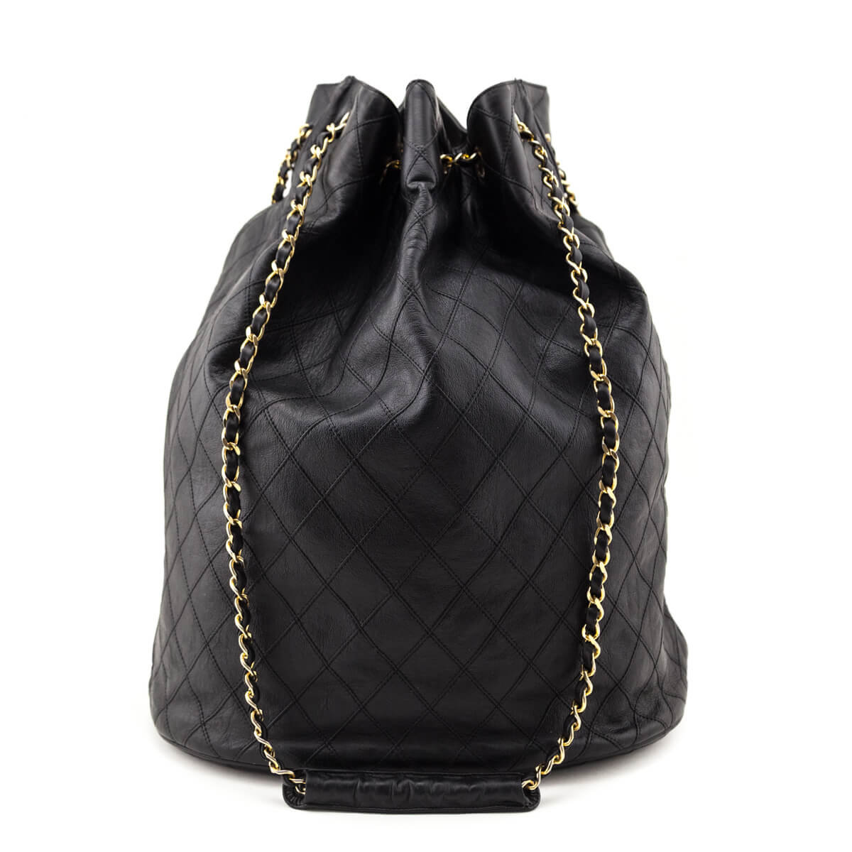 Chanel Black Lambskin Quilted Drawstring Bucket Bag - Love that Bag etc - Preowned Authentic Designer Handbags & Preloved Fashions