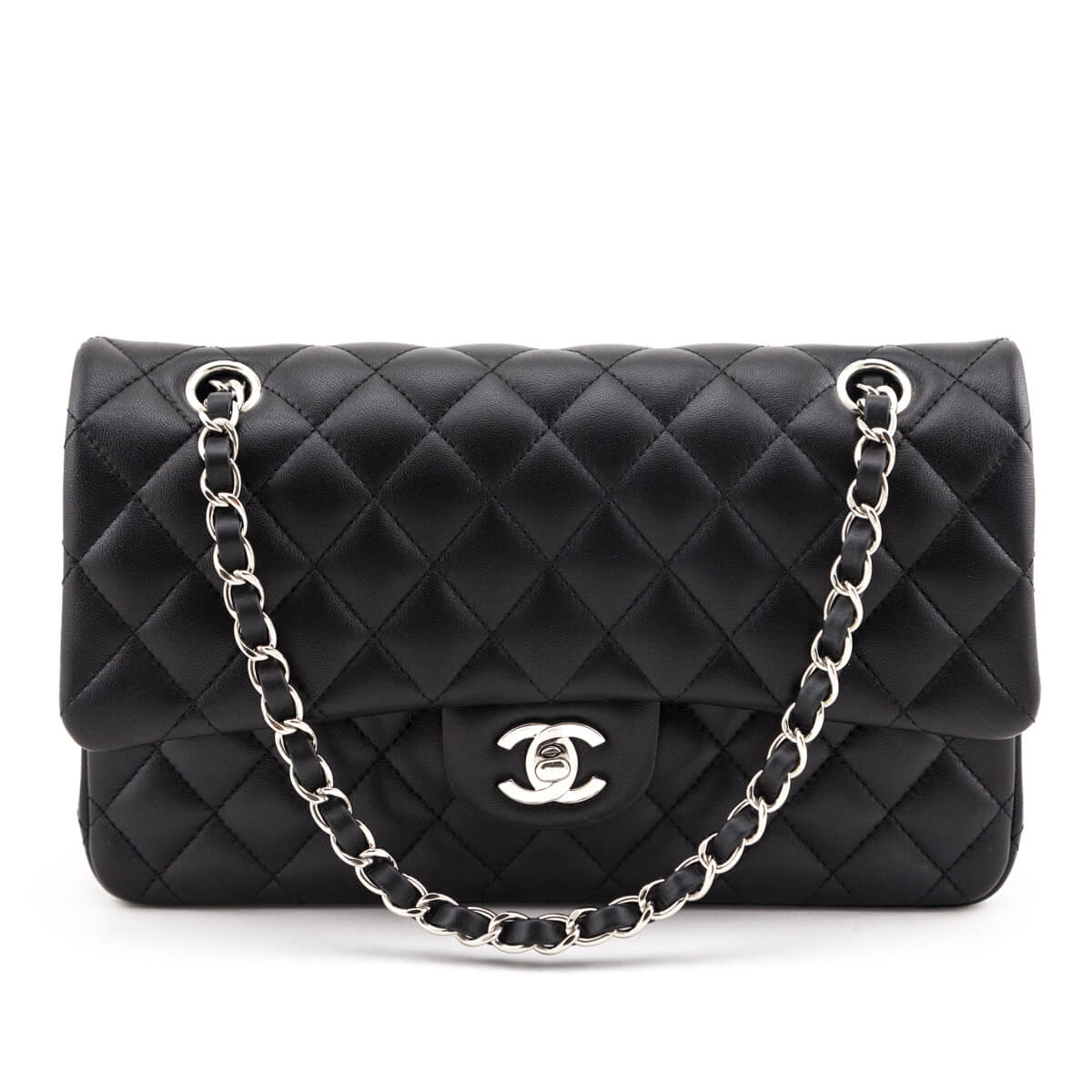 Chanel Black Lambskin Quilted Medium Double Flap - Love that Bag etc - Preowned Authentic Designer Handbags & Preloved Fashions