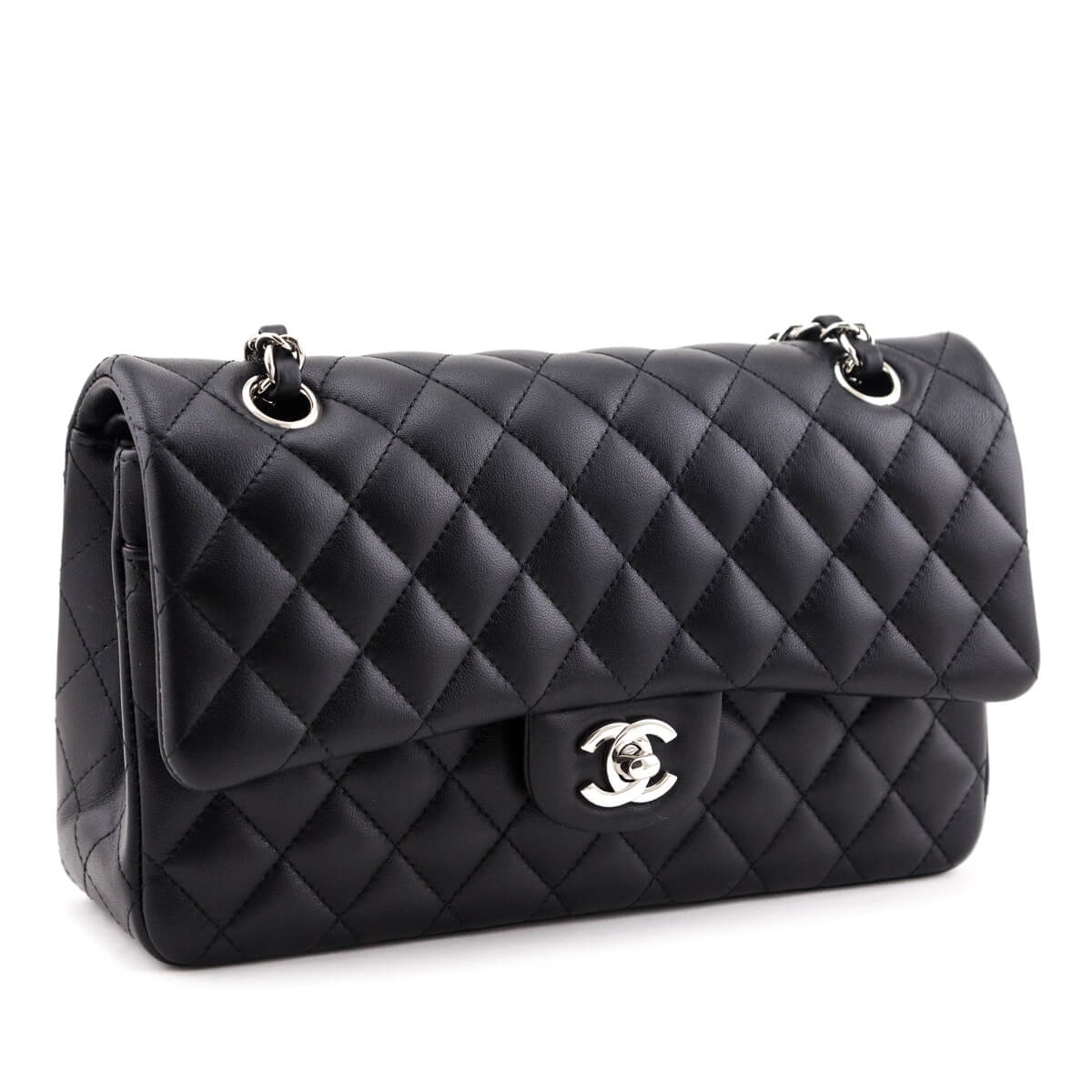 Chanel Black Lambskin Quilted Medium Double Flap - Love that Bag etc - Preowned Authentic Designer Handbags & Preloved Fashions