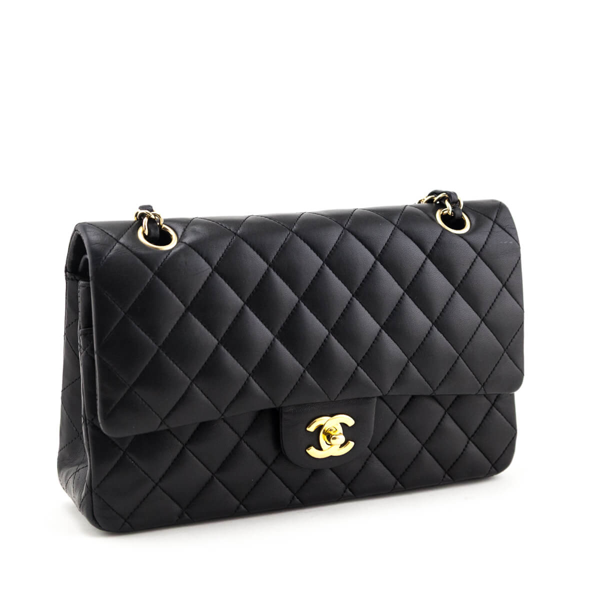 Chanel Black Lambskin Quilted Medium Double Flap Bag - Love that Bag etc - Preowned Authentic Designer Handbags & Preloved Fashions