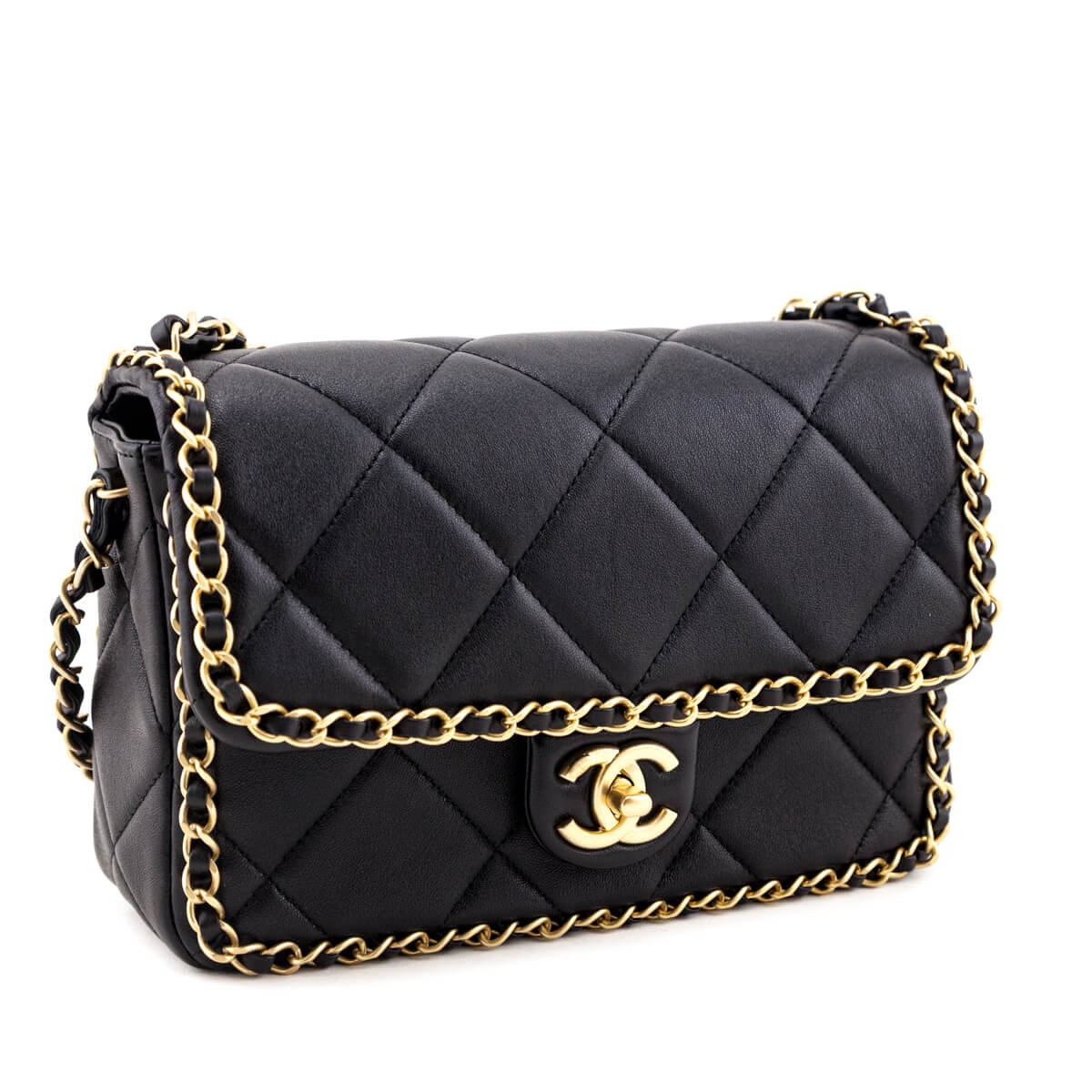 Chanel Black Lambskin Quilted Small Chain Around Flap Bag - Love that Bag etc - Preowned Authentic Designer Handbags & Preloved Fashions