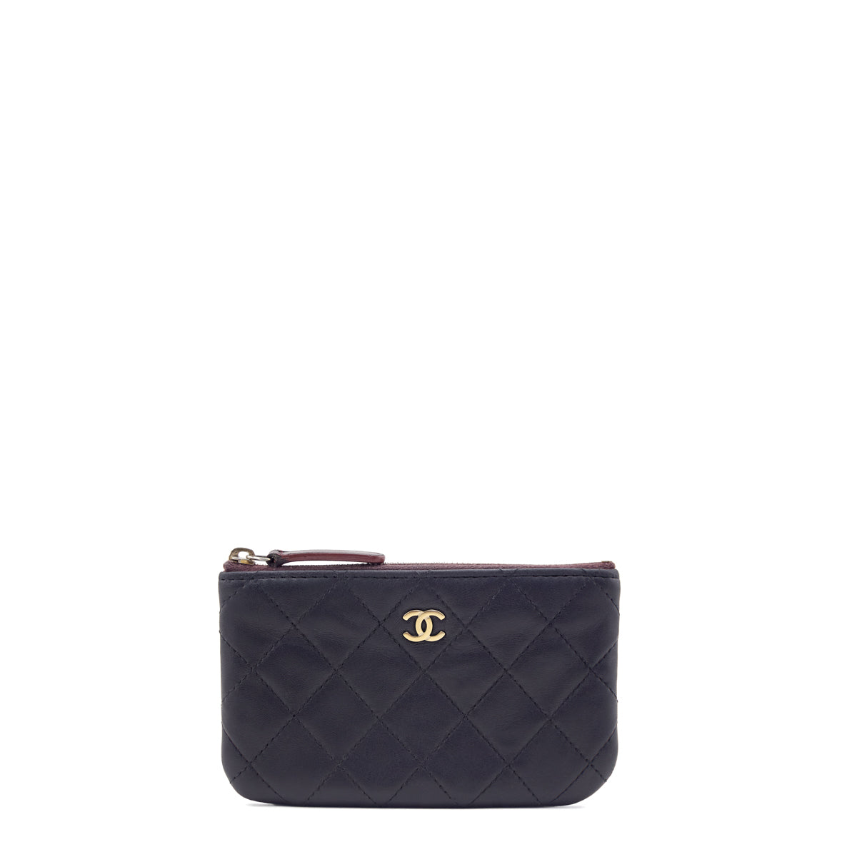 Chanel Black Lambskin Quilted Small Cosmetic Case