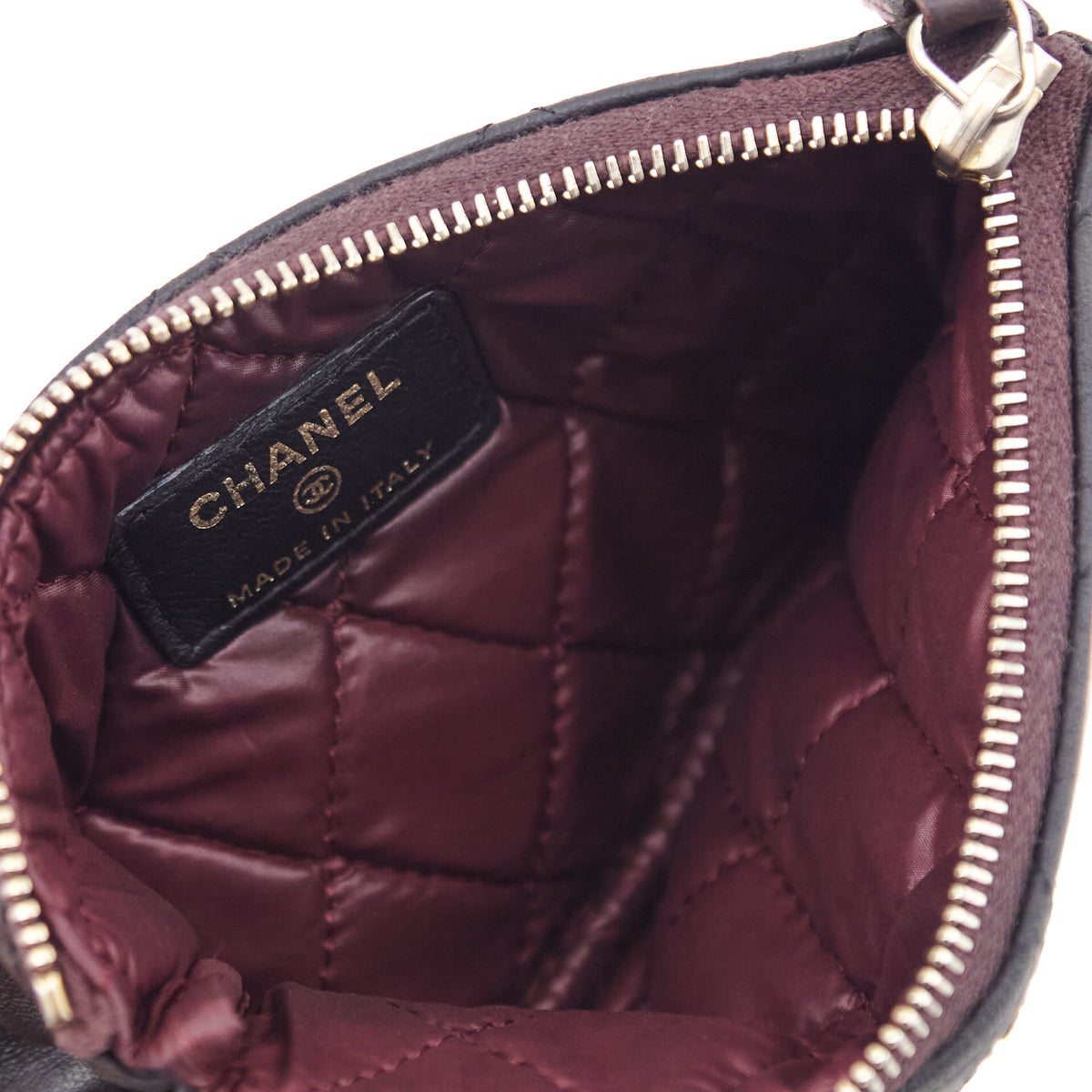 Chanel Black Lambskin Quilted Small Cosmetic Case