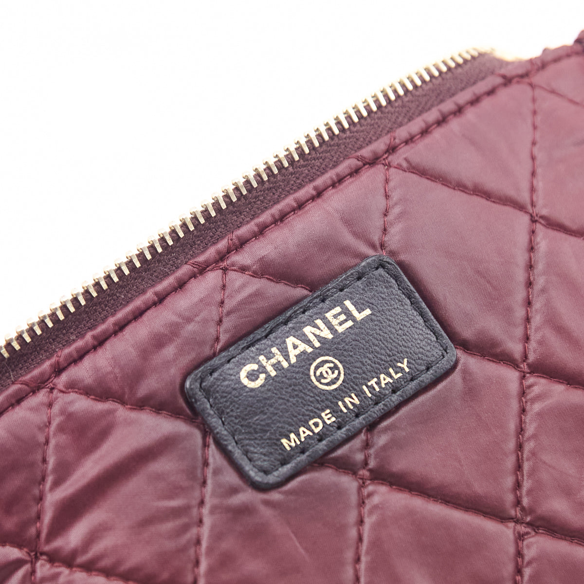 Chanel Black Lambskin Quilted Small Cosmetic Case