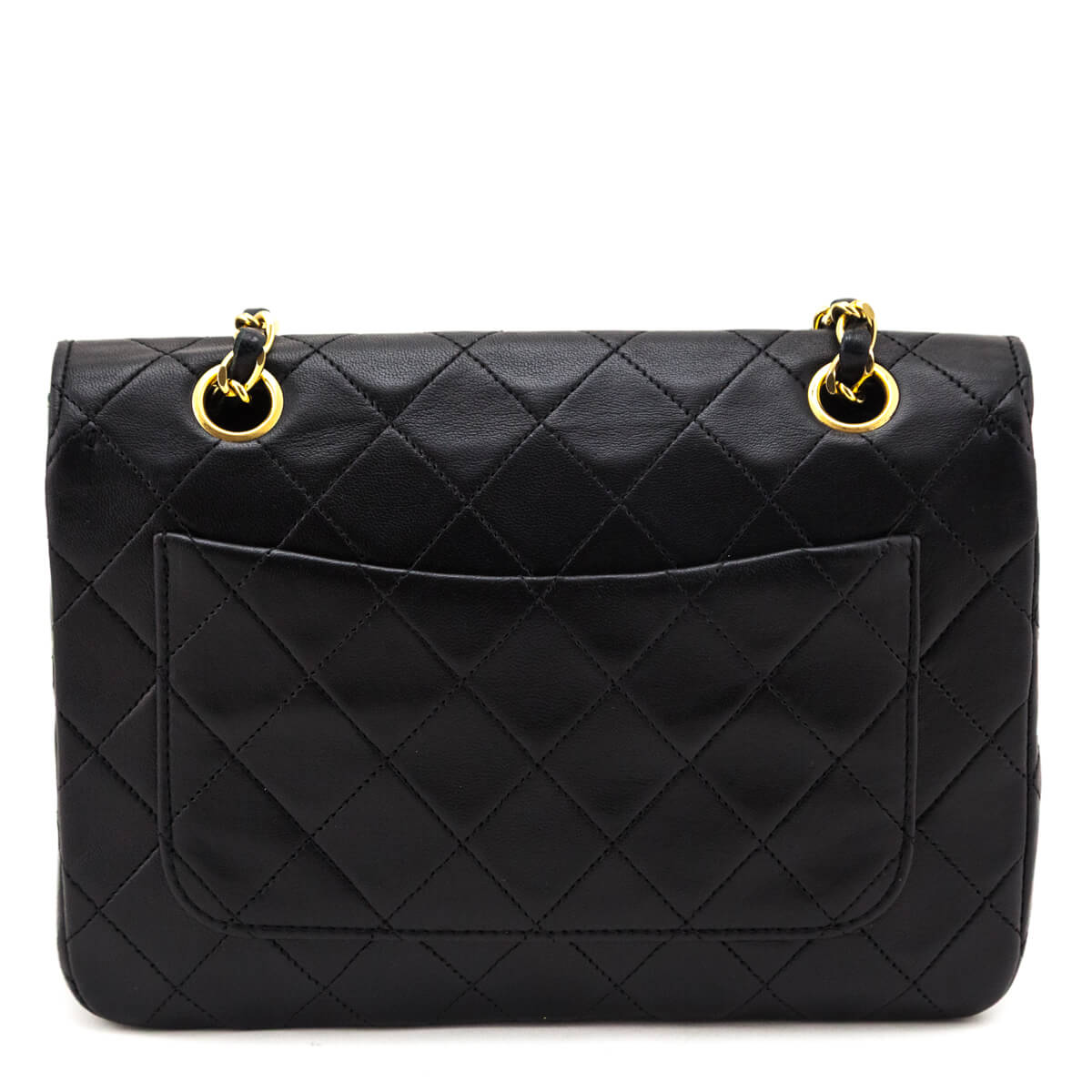 Chanel Black Lambskin Quilted Vintage Full Flap Bag Chanel CA