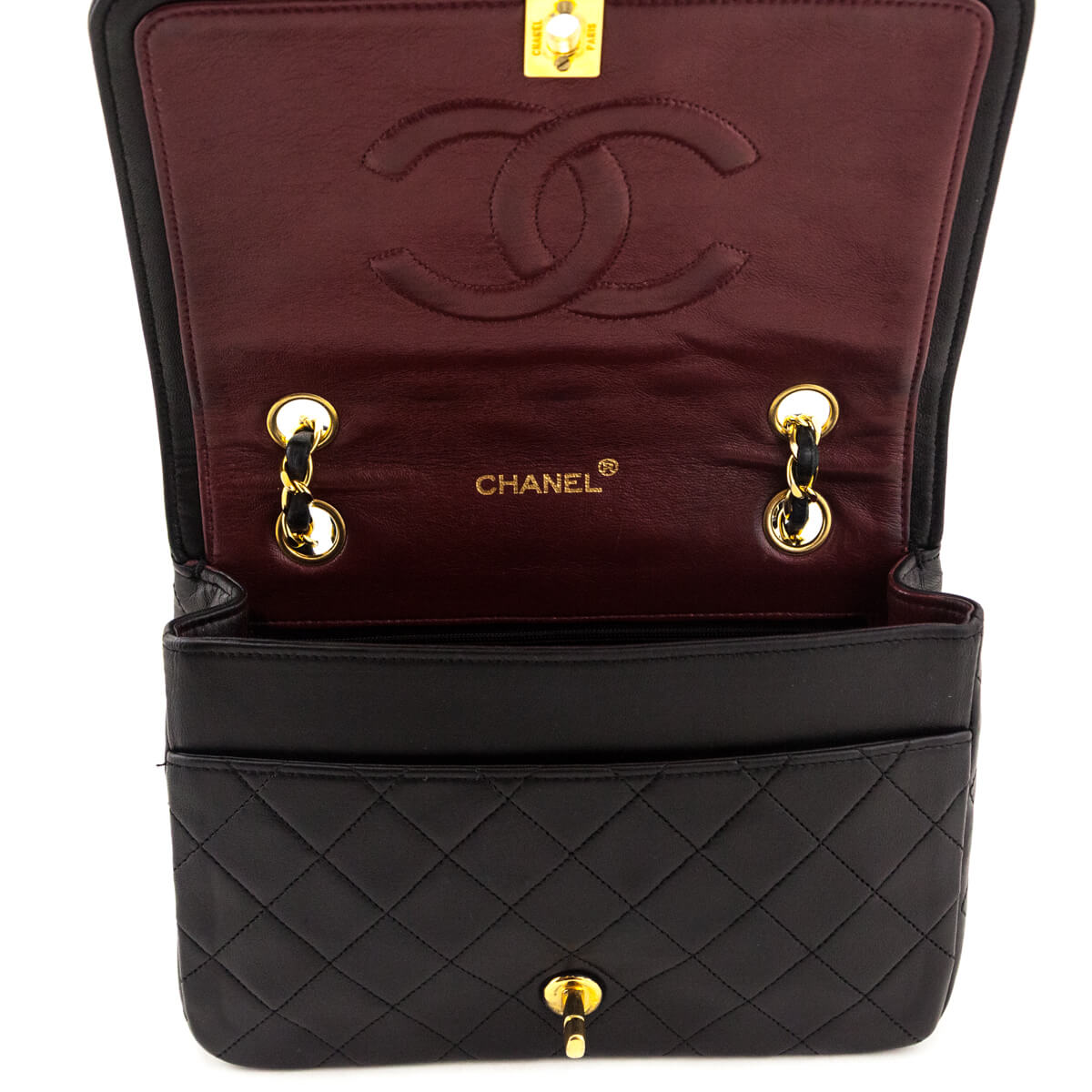 Chanel Black Lambskin Quilted Vintage Full Flap Bag - Love that Bag etc - Preowned Authentic Designer Handbags & Preloved Fashions