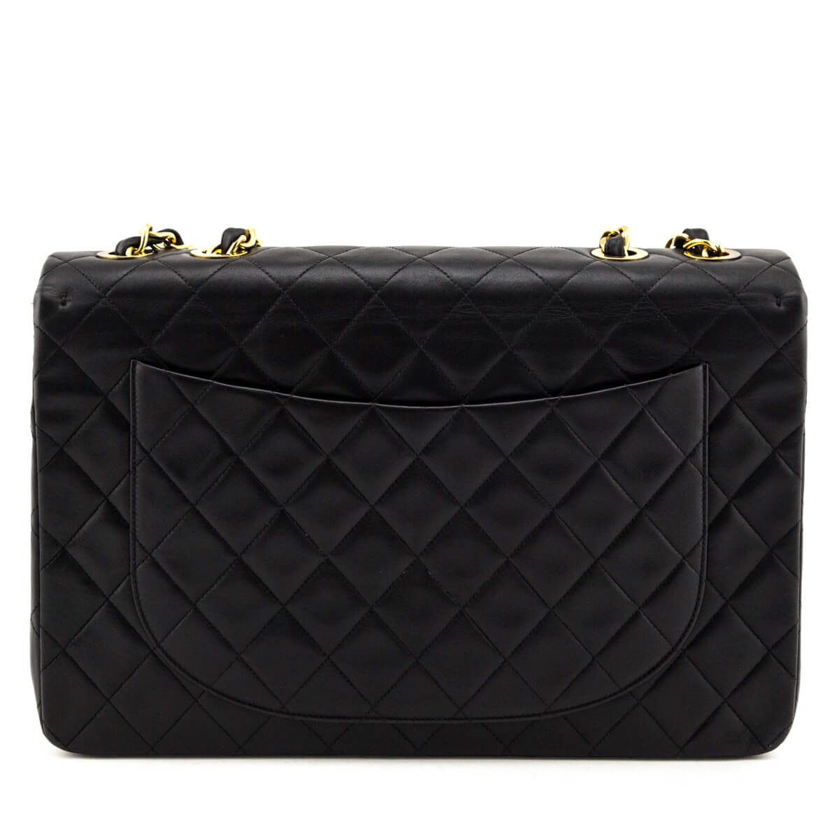 Chanel Black Quilted Lambskin Vintage Jumbo XL Single Flap Bag - Love that Bag etc - Preowned Authentic Designer Handbags & Preloved Fashions