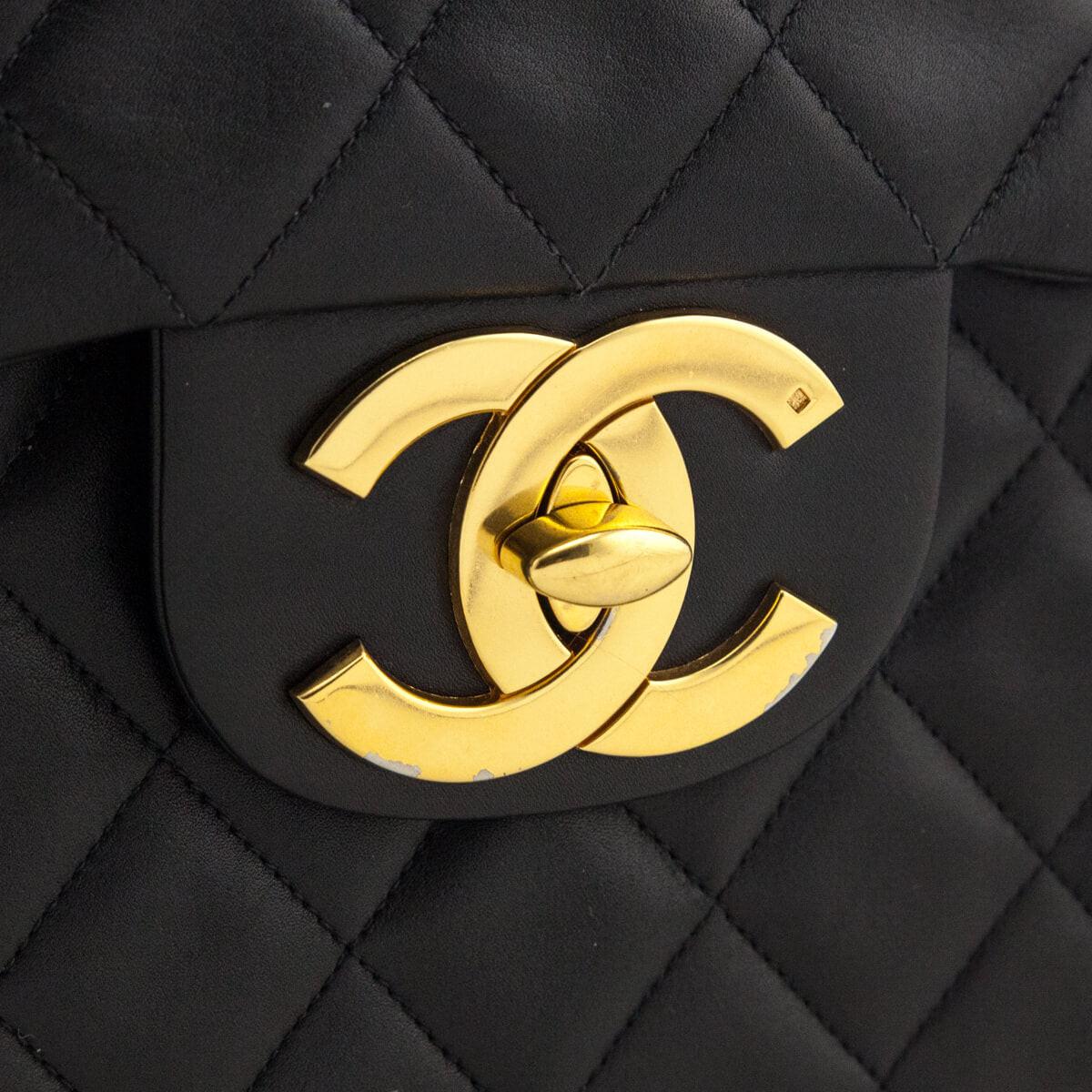 Chanel Black Quilted Lambskin Vintage Jumbo XL Single Flap Bag - Love that Bag etc - Preowned Authentic Designer Handbags & Preloved Fashions