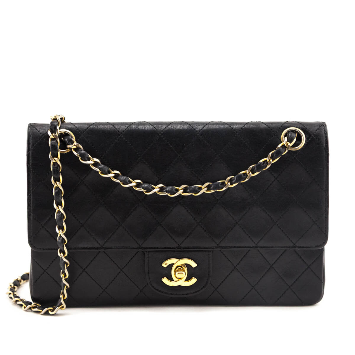 Chanel Black Lambskin Quilted Vintage Small Double Flap Bag - Love that Bag etc - Preowned Authentic Designer Handbags & Preloved Fashions