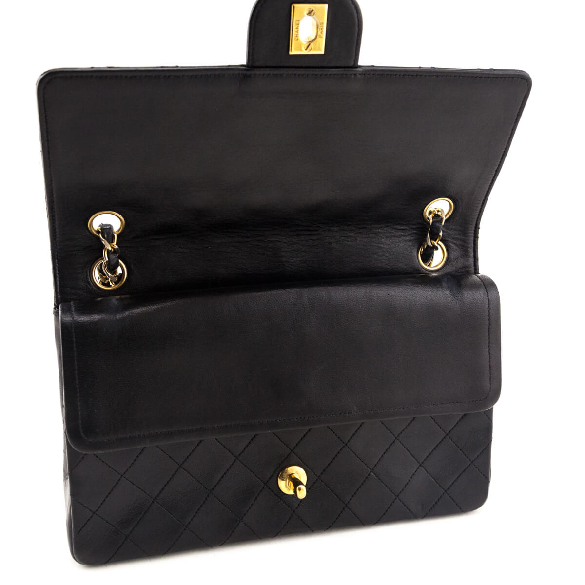 Chanel Black Lambskin Quilted Vintage Small Double Flap Bag - Love that Bag etc - Preowned Authentic Designer Handbags & Preloved Fashions