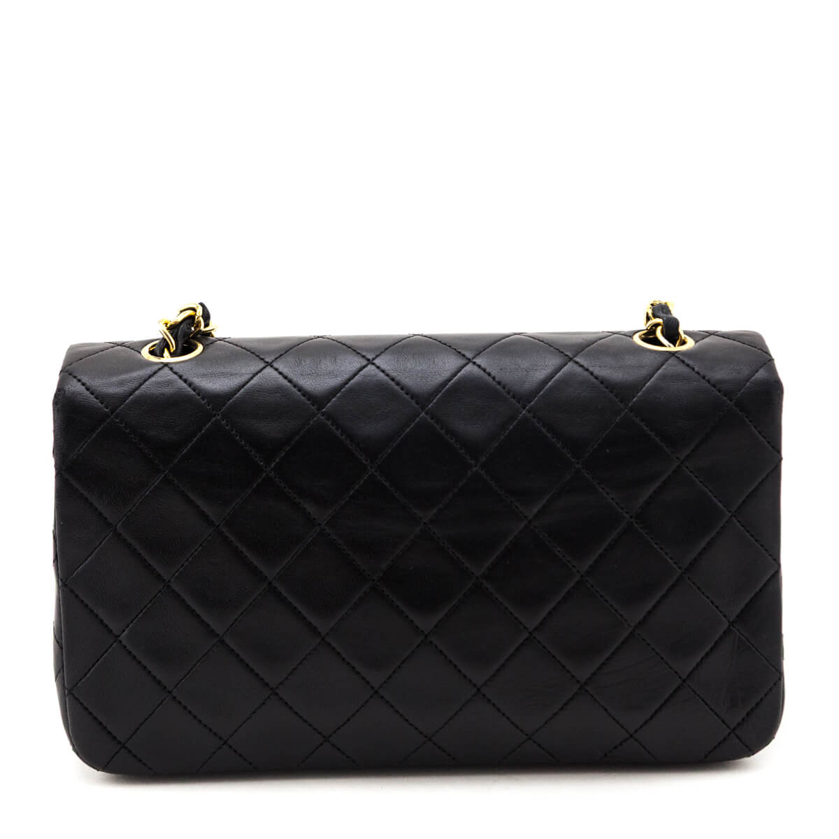 Chanel Black Lambskin Quilted Vintage Small Full Flap Crossbody Bag - Love that Bag etc - Preowned Authentic Designer Handbags & Preloved Fashions