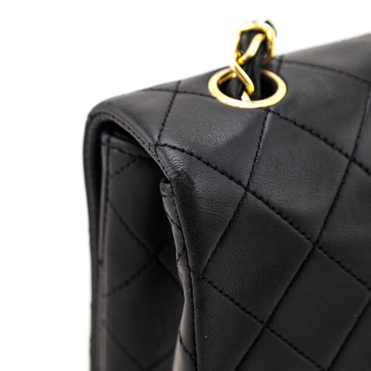 Chanel Black Lambskin Quilted Vintage Small Full Flap Crossbody Bag - Love that Bag etc - Preowned Authentic Designer Handbags & Preloved Fashions