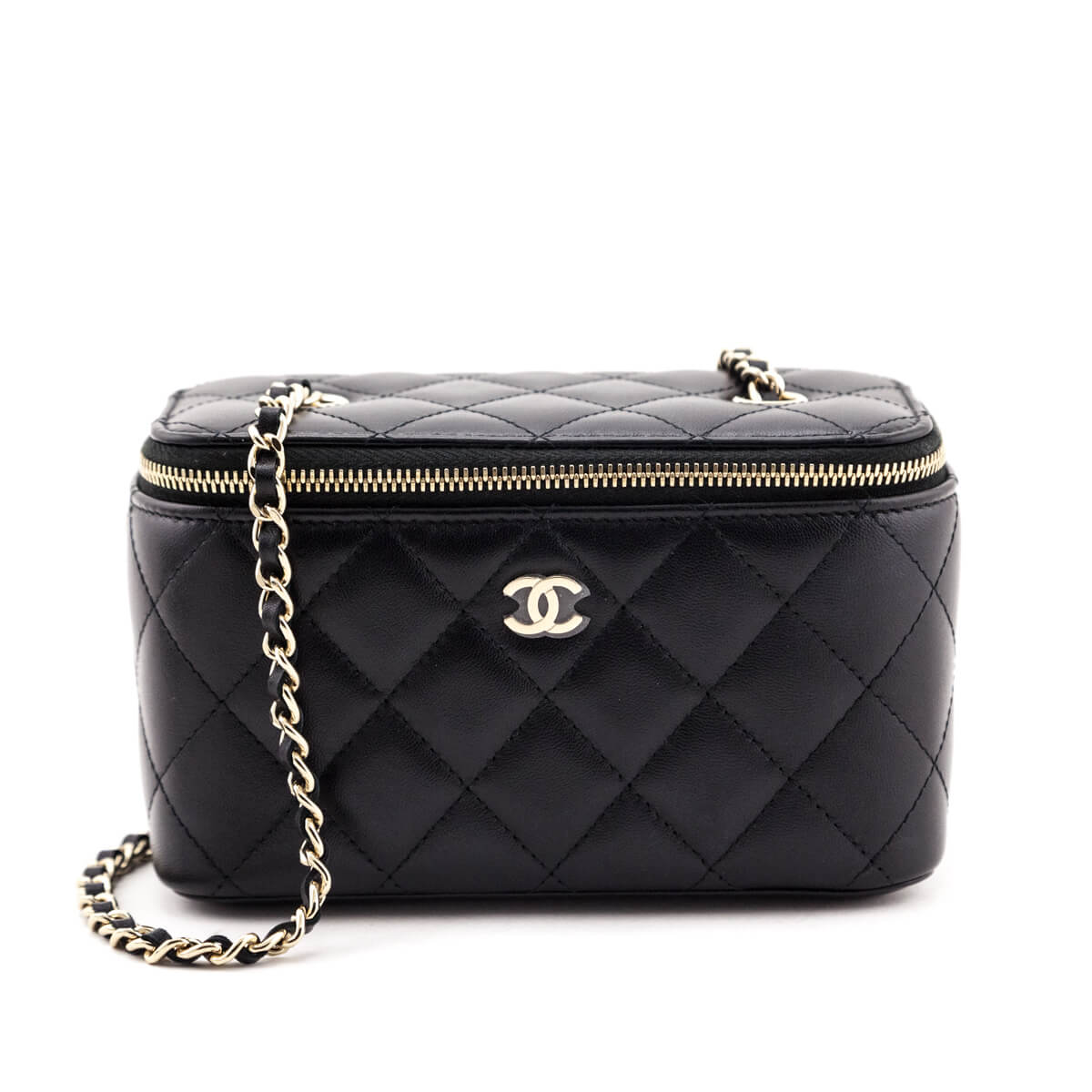 Chanel Black Lambskin Small Vanity With Classic Chain - Love that Bag etc - Preowned Authentic Designer Handbags & Preloved Fashions