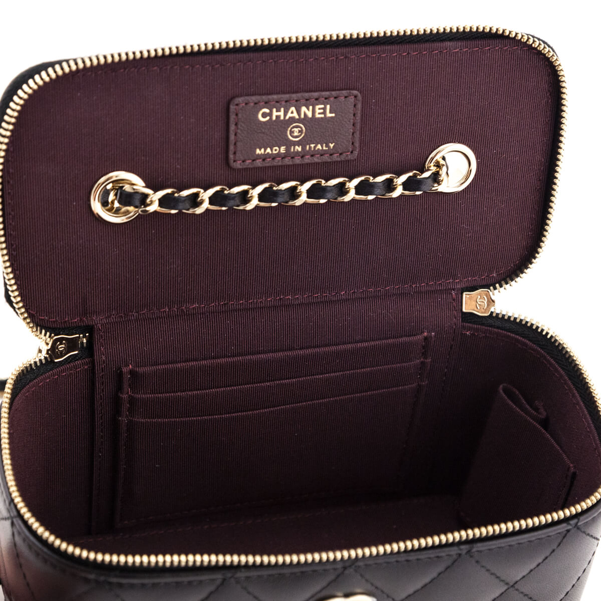 Chanel Black Lambskin Small Vanity With Classic Chain - Love that Bag etc - Preowned Authentic Designer Handbags & Preloved Fashions