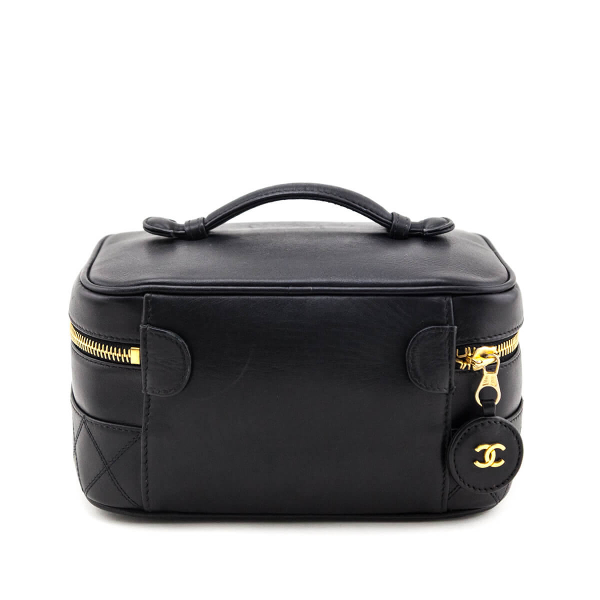 Chanel Black Lambskin Vanity Cosmetic Case