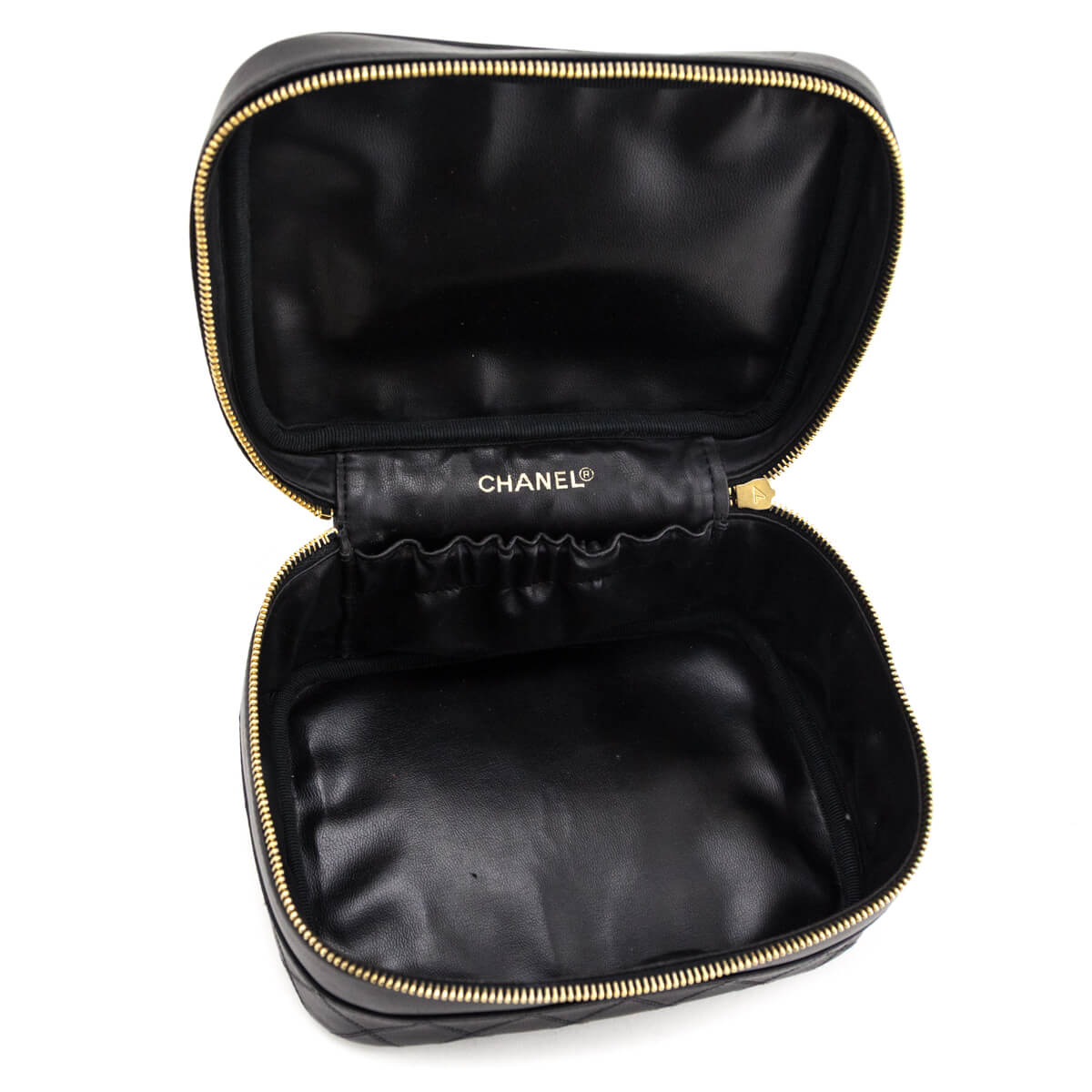 Chanel Black Lambskin Vanity Cosmetic Case
