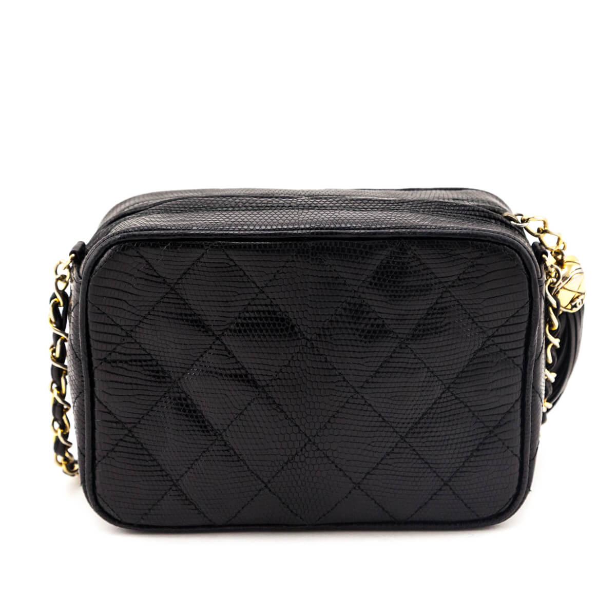 Chanel Black Lizard CC Camera Bag