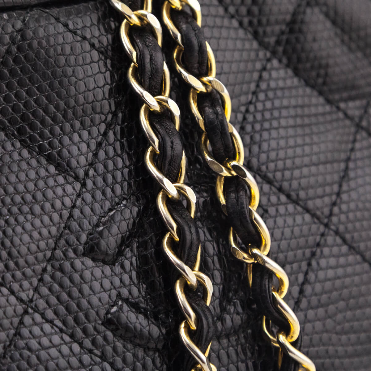 Chanel Black Lizard CC Camera Bag