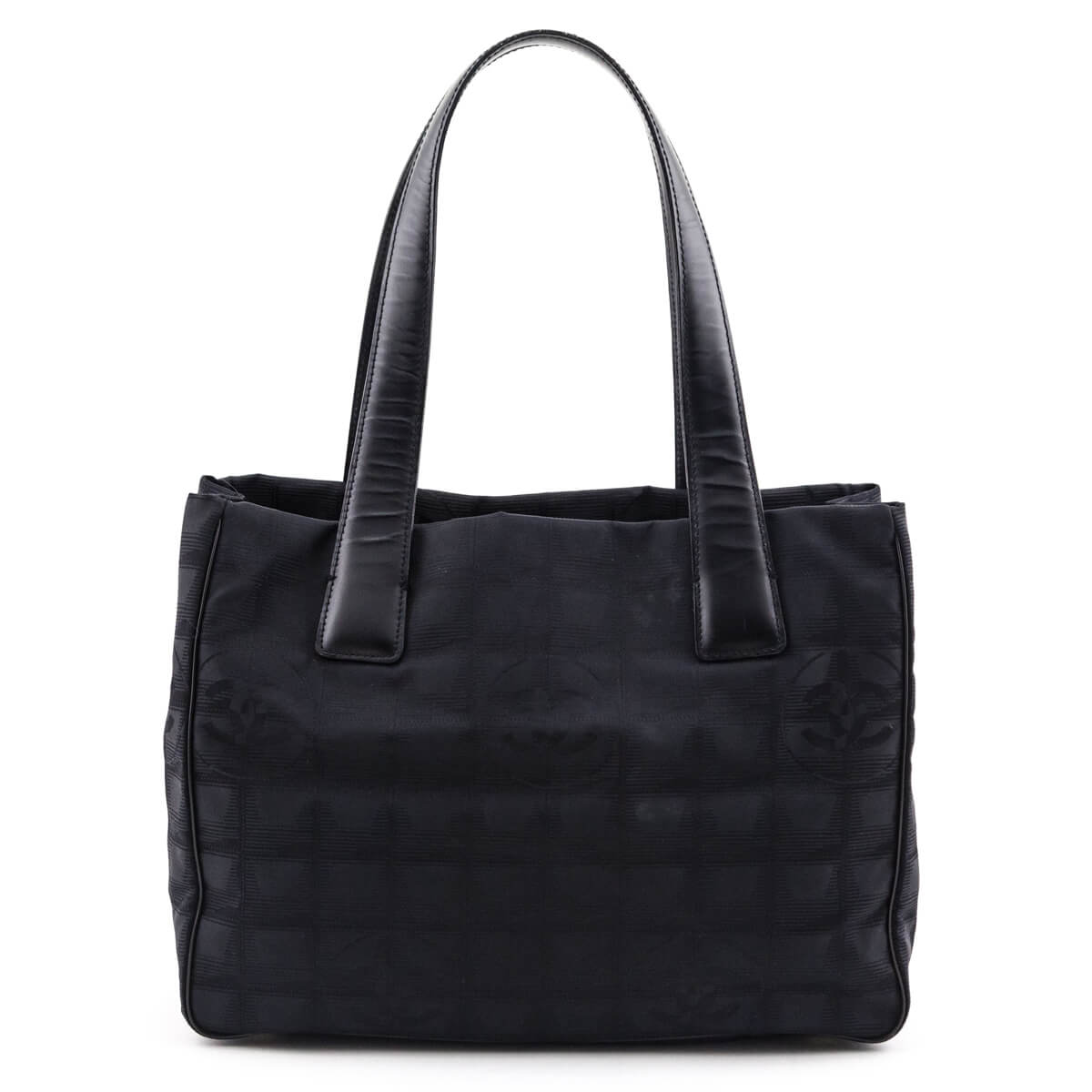 Chanel Black Nylon Logo Jacquard Small Travel Tote - Love that Bag etc - Preowned Authentic Designer Handbags & Preloved Fashions