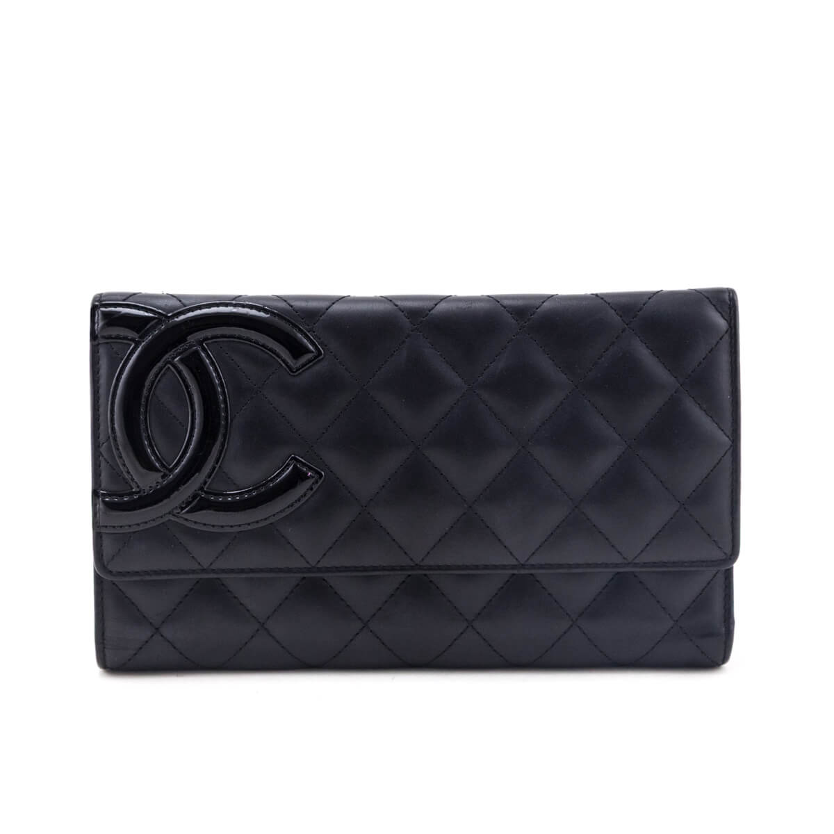 Chanel Black Quilted Calfskin Cambon Tri-Fold Wallet