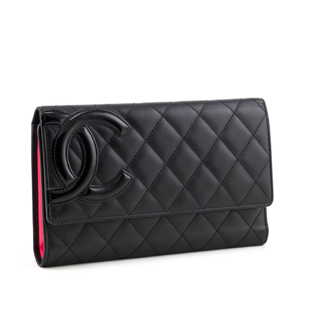 Chanel Black Quilted Calfskin Cambon Tri-Fold Wallet - Love that Bag etc - Preowned Authentic Designer Handbags & Preloved Fashions