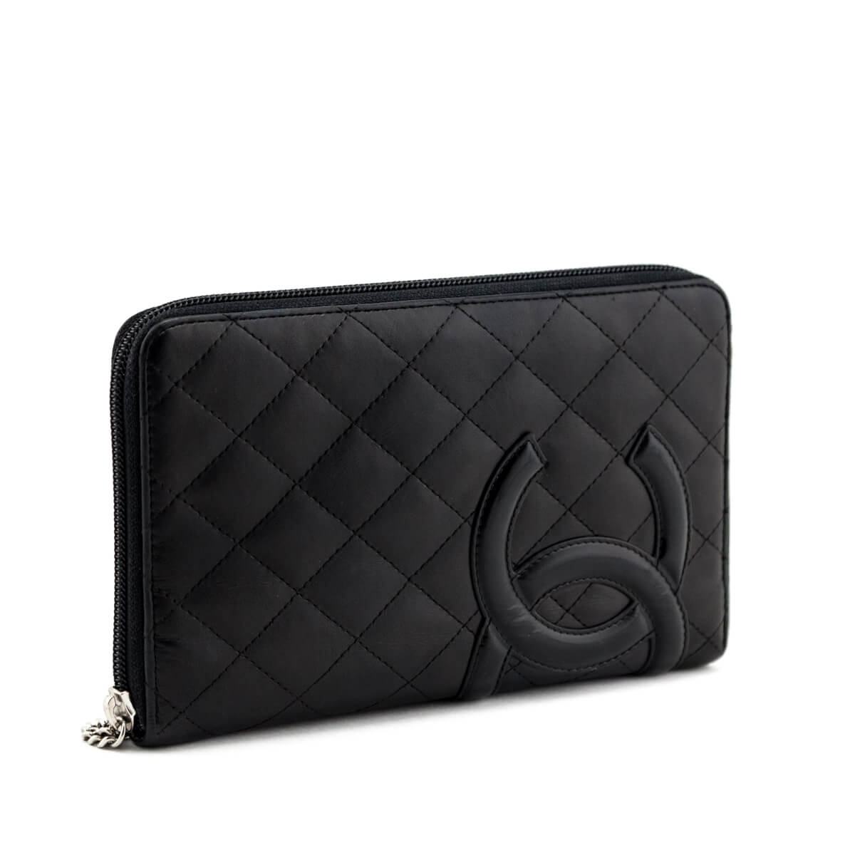 Chanel Black Quilted Calfskin Cambon Zip Around Organizer Wallet - Love that Bag etc - Preowned Authentic Designer Handbags & Preloved Fashions