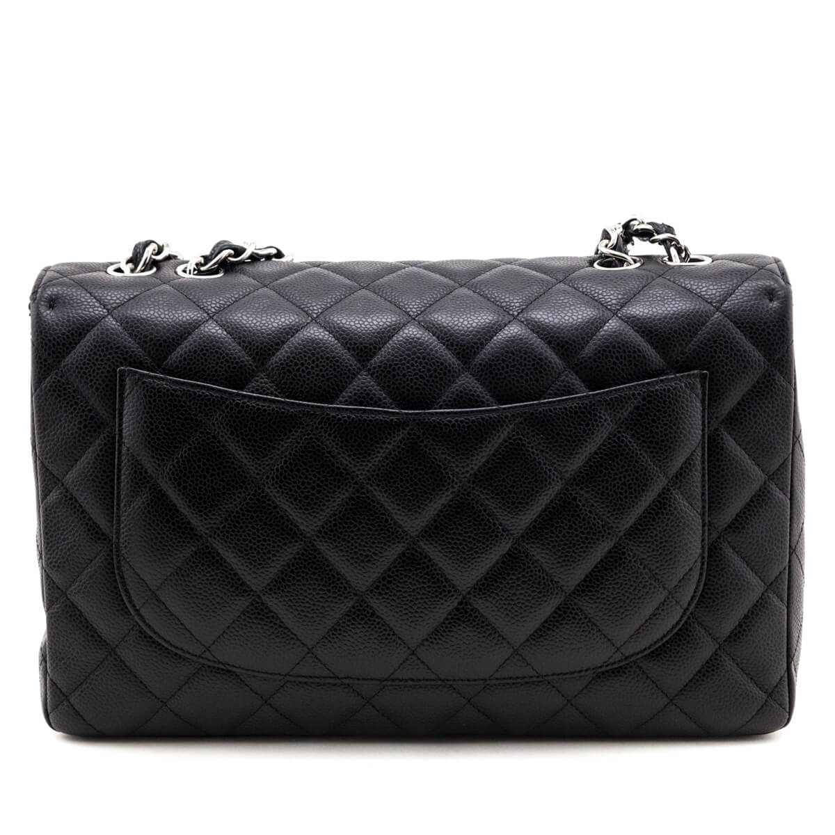 Chanel Black Quilted Caviar Jumbo Classic Single Flap Bag - Love that Bag etc - Preowned Authentic Designer Handbags & Preloved Fashions