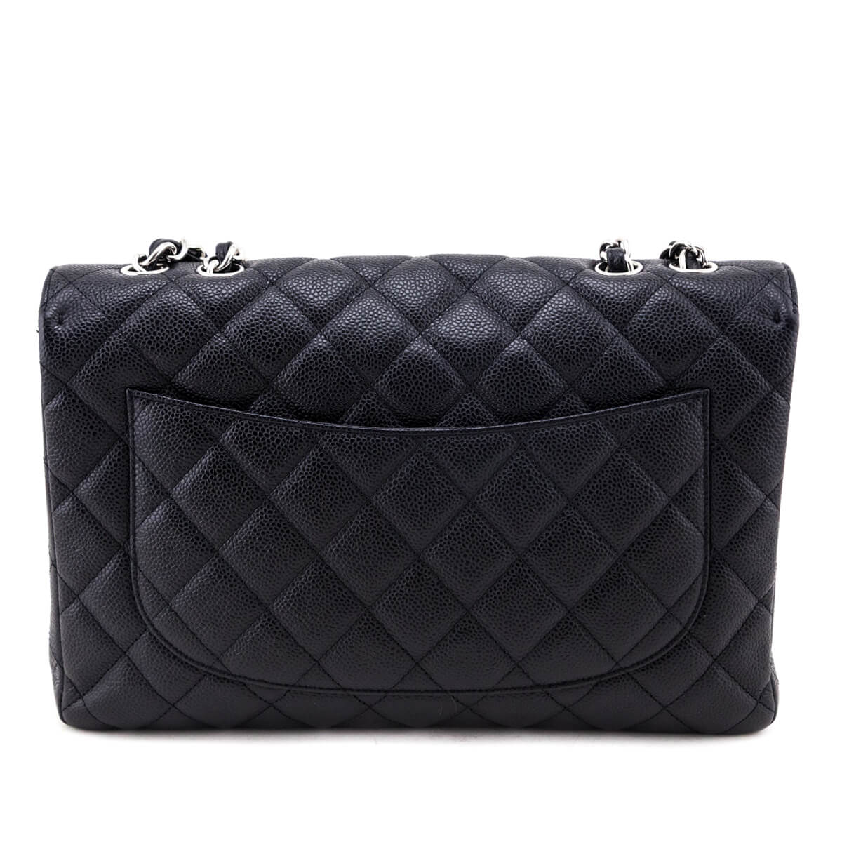 Chanel Black Quilted Caviar Jumbo Classic Single Flap Bag