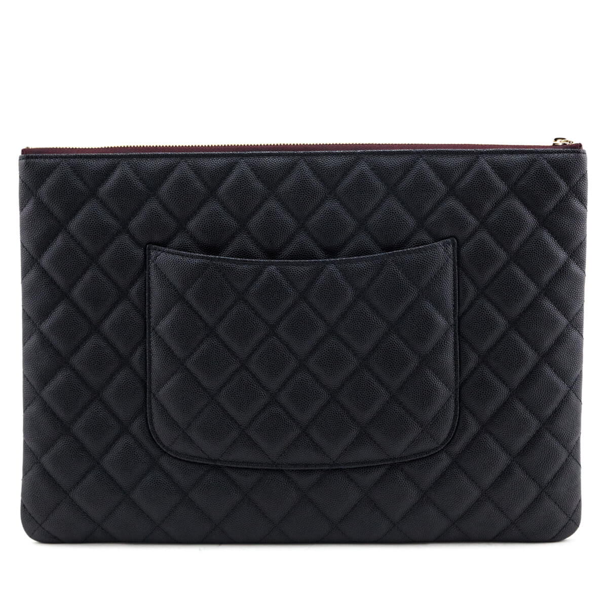 Chanel Black Quilted Caviar Large Classic Pouch - Love that Bag etc - Preowned Authentic Designer Handbags & Preloved Fashions