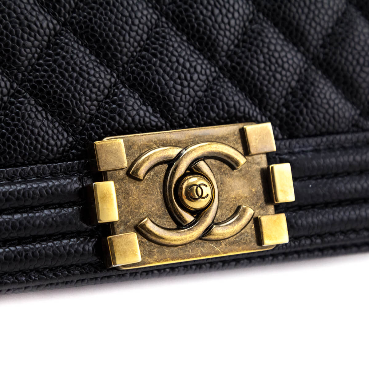 Chanel Black Quilted Caviar Medium Boy Flap Bag - Love that Bag etc - Preowned Authentic Designer Handbags & Preloved Fashions