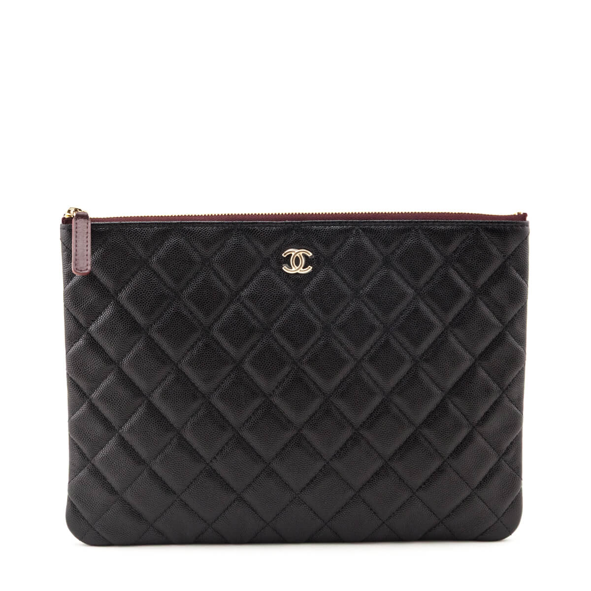 Chanel Black Quilted Caviar Medium O Case - Love that Bag etc - Preowned Authentic Designer Handbags & Preloved Fashions