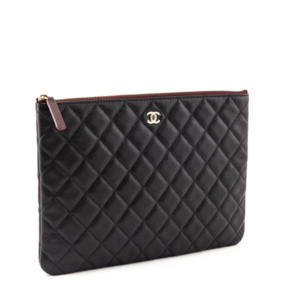 Chanel Black Quilted Caviar Medium O Case - Love that Bag etc - Preowned Authentic Designer Handbags & Preloved Fashions
