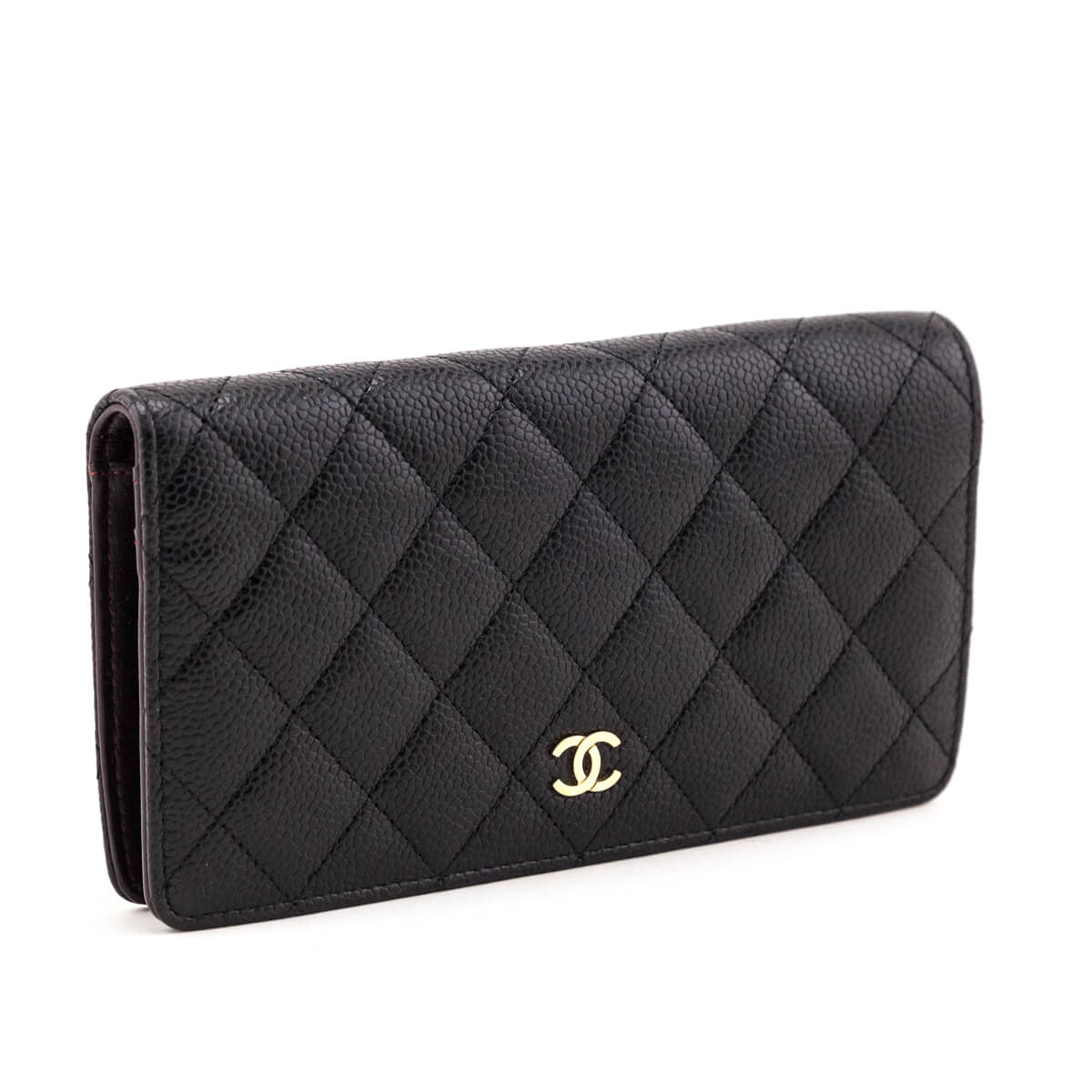 Chanel Black Quilted Caviar Yen Wallet - Love that Bag etc - Preowned Authentic Designer Handbags & Preloved Fashions