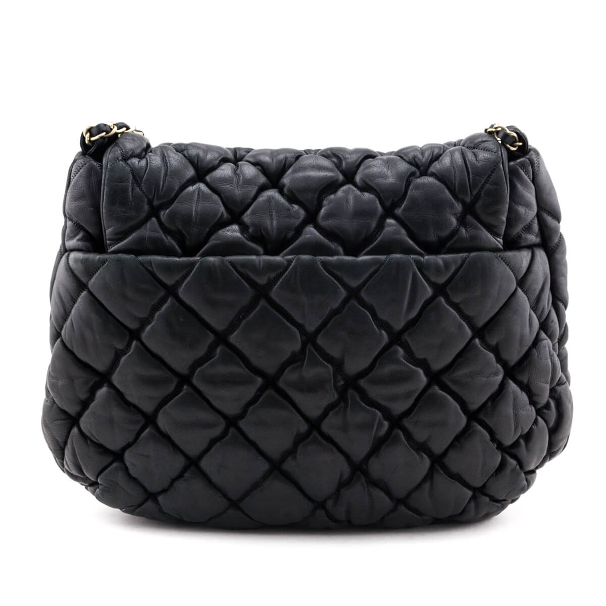 Chanel Black Quilted Lambskin Bubble Large Flap Shoulder Bag - Love that Bag etc - Preowned Authentic Designer Handbags & Preloved Fashions