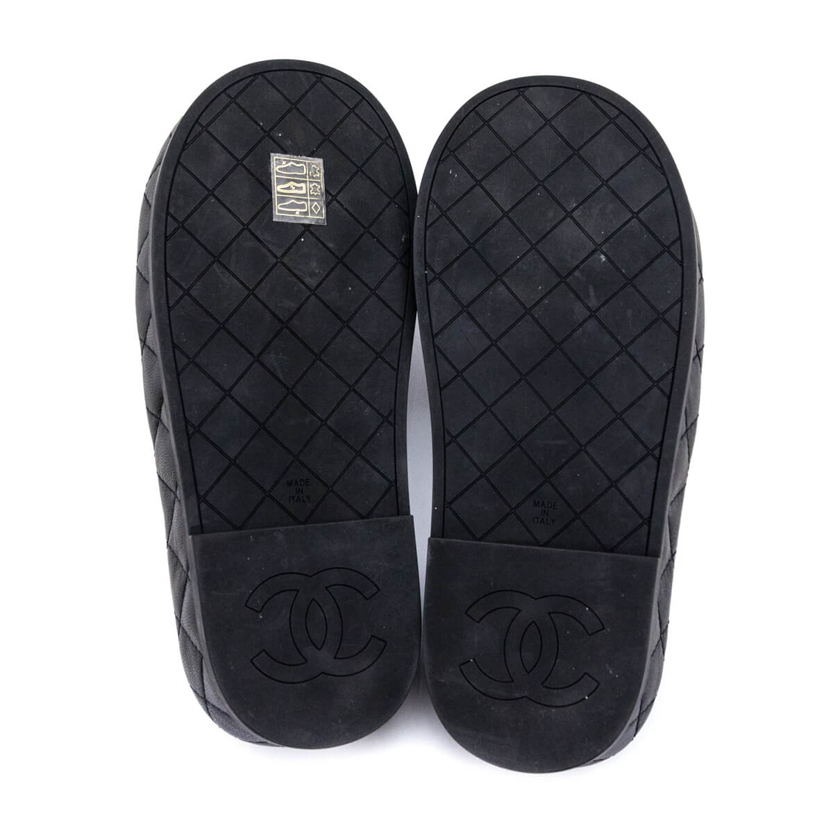 Chanel Black Quilted Lambskin CC Slides Size US 6 | EU 36 - Love that Bag etc - Preowned Authentic Designer Handbags & Preloved Fashions