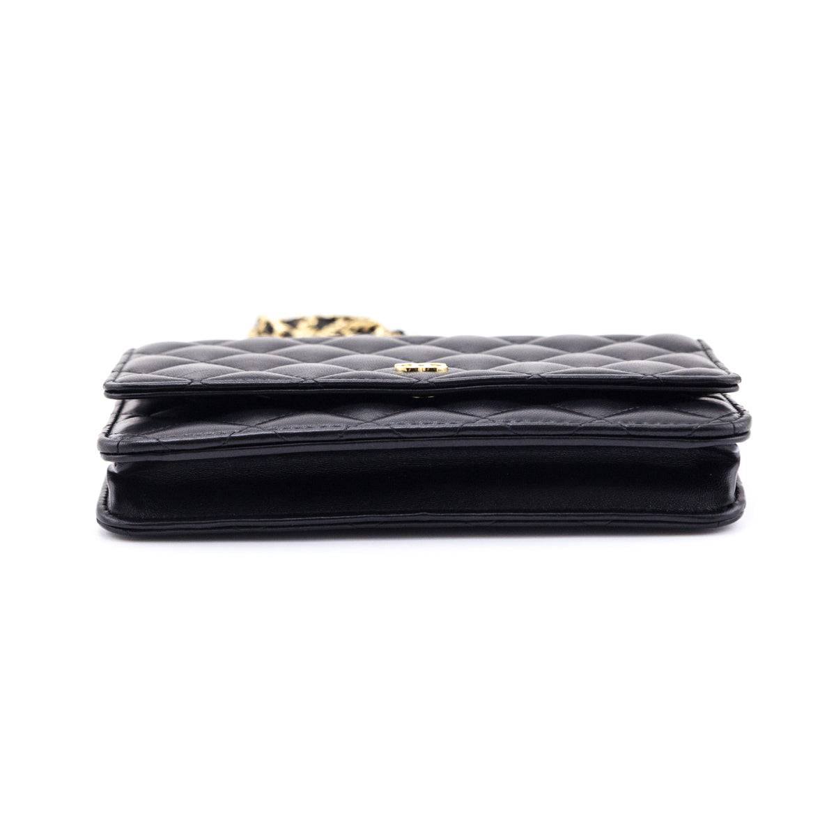 Chanel Black Quilted Lambskin Classic Wallet On Chain