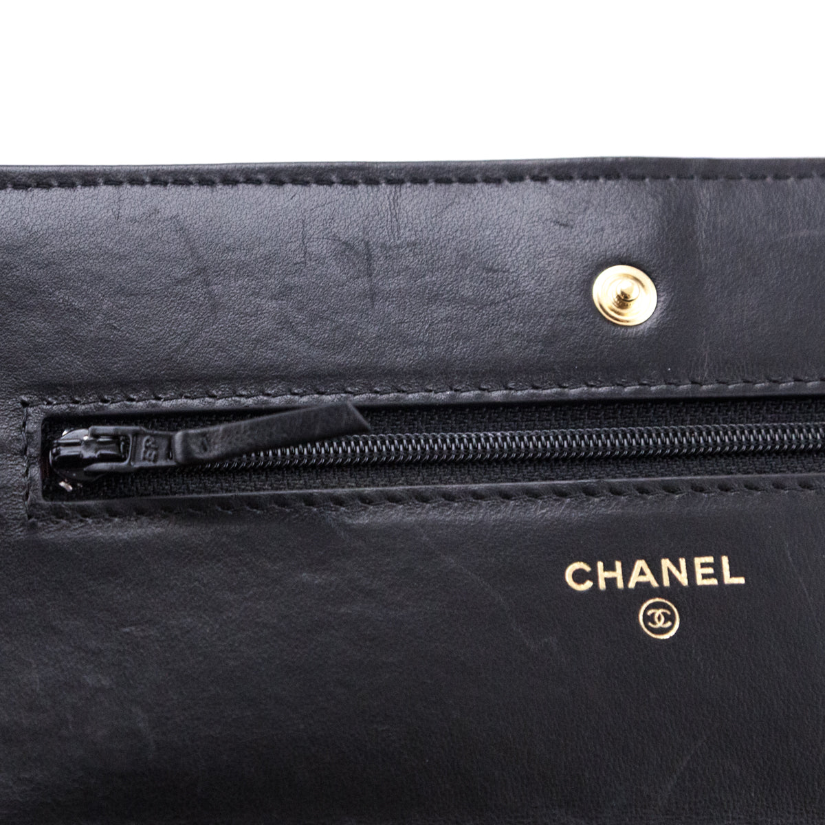 Chanel Black Quilted Lambskin Classic Wallet On Chain