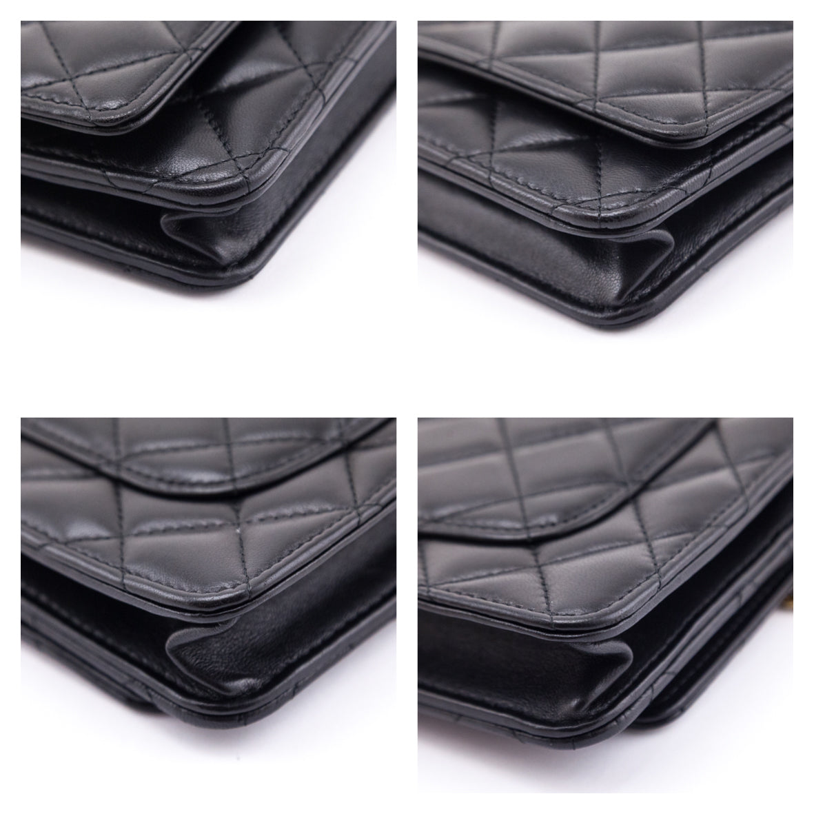 Chanel Black Quilted Lambskin Classic Wallet On Chain