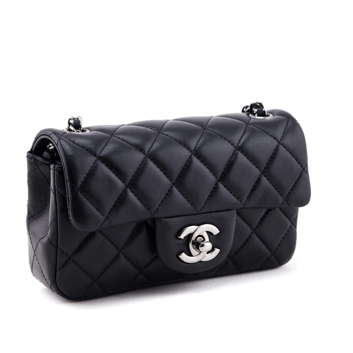 Chanel Black Quilted Lambskin Extra Mini Rectangular Flap Bag - Love that Bag etc - Preowned Authentic Designer Handbags & Preloved Fashions