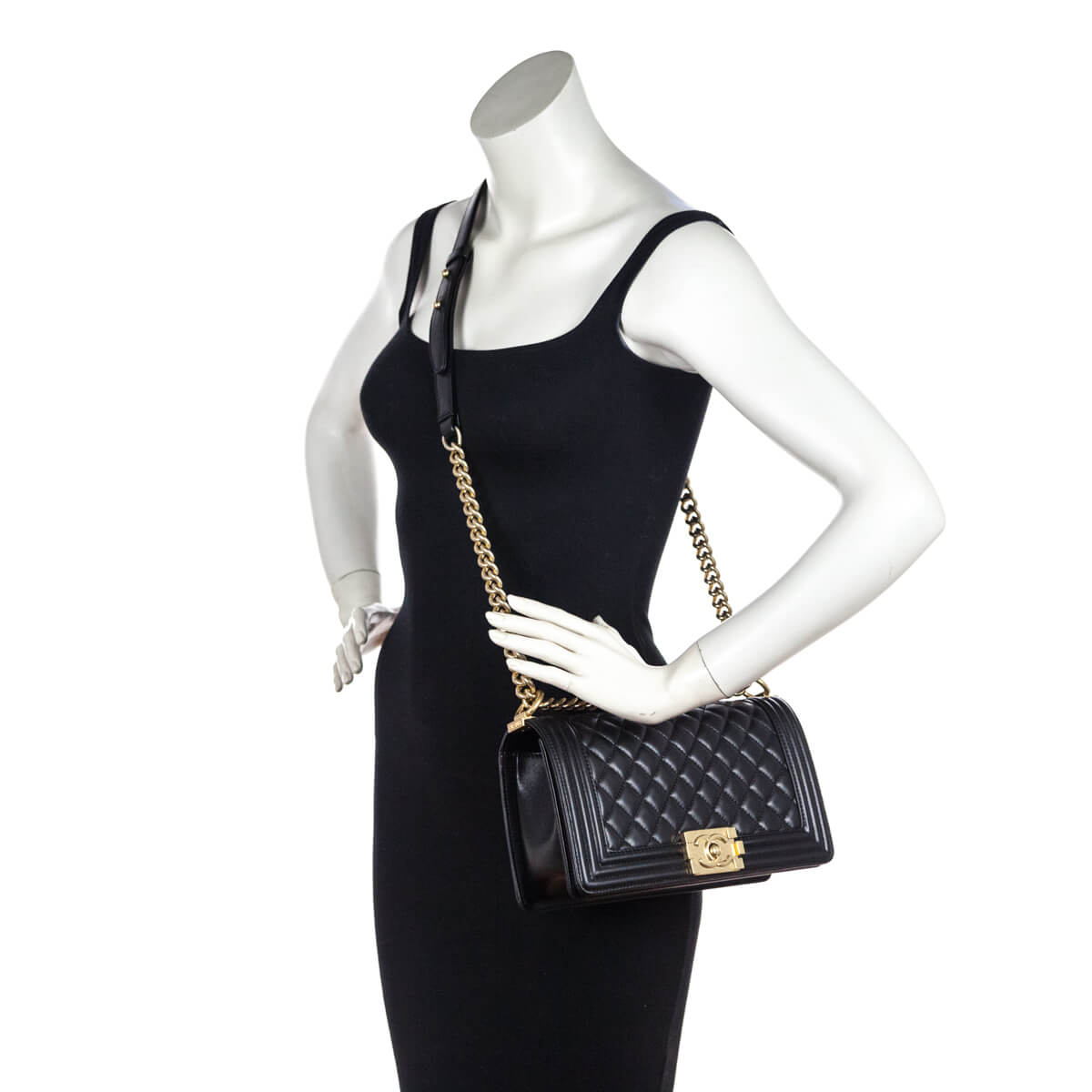 Chanel Black Quilted Lambskin Medium Boy Flap Bag - Love that Bag etc - Preowned Authentic Designer Handbags & Preloved Fashions