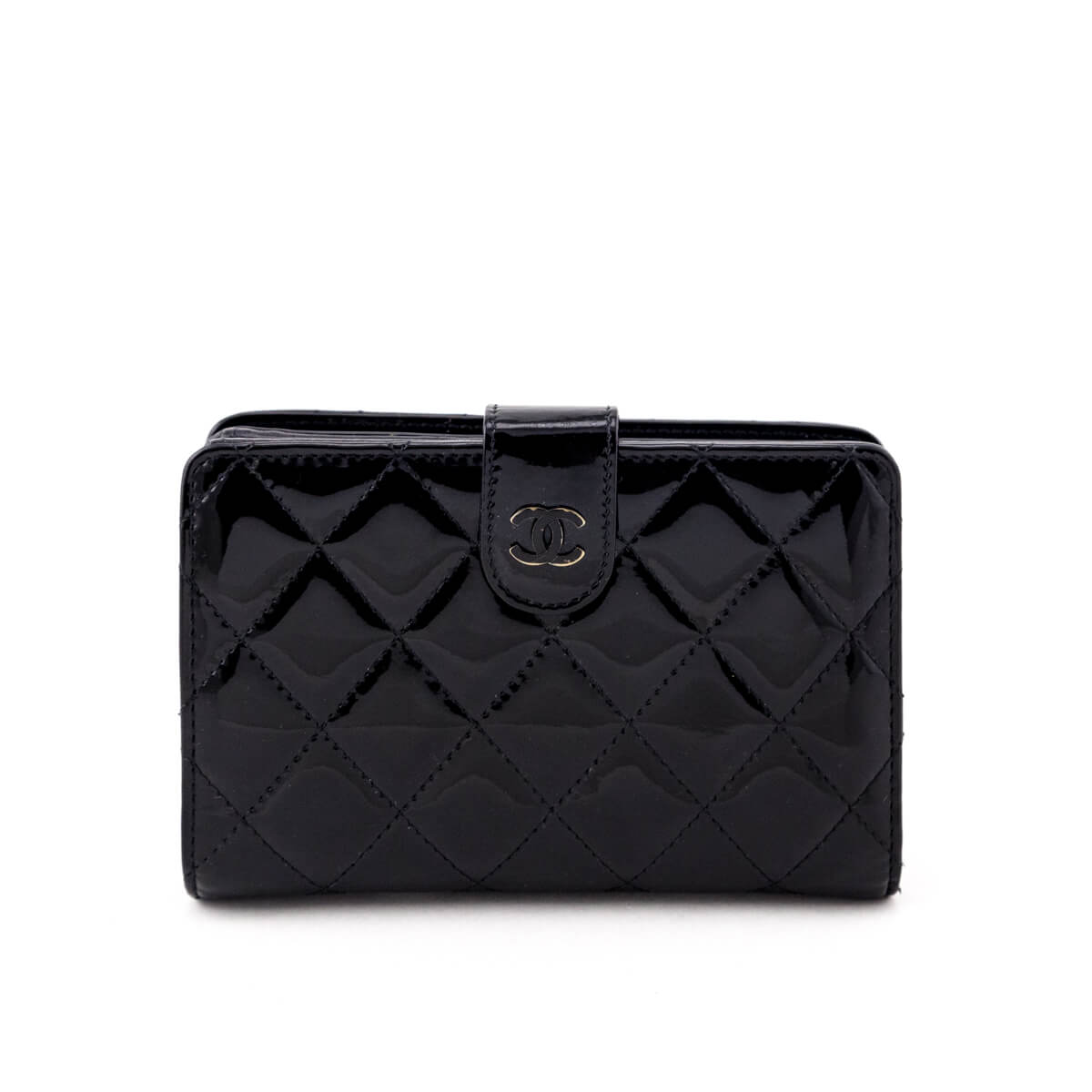 Chanel Black Quilted Patent CC French Wallet - Love that Bag etc - Preowned Authentic Designer Handbags & Preloved Fashions
