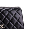 Chanel Black Quilted Patent Wallet On Chain - Love that Bag etc - Preowned Authentic Designer Handbags & Preloved Fashions