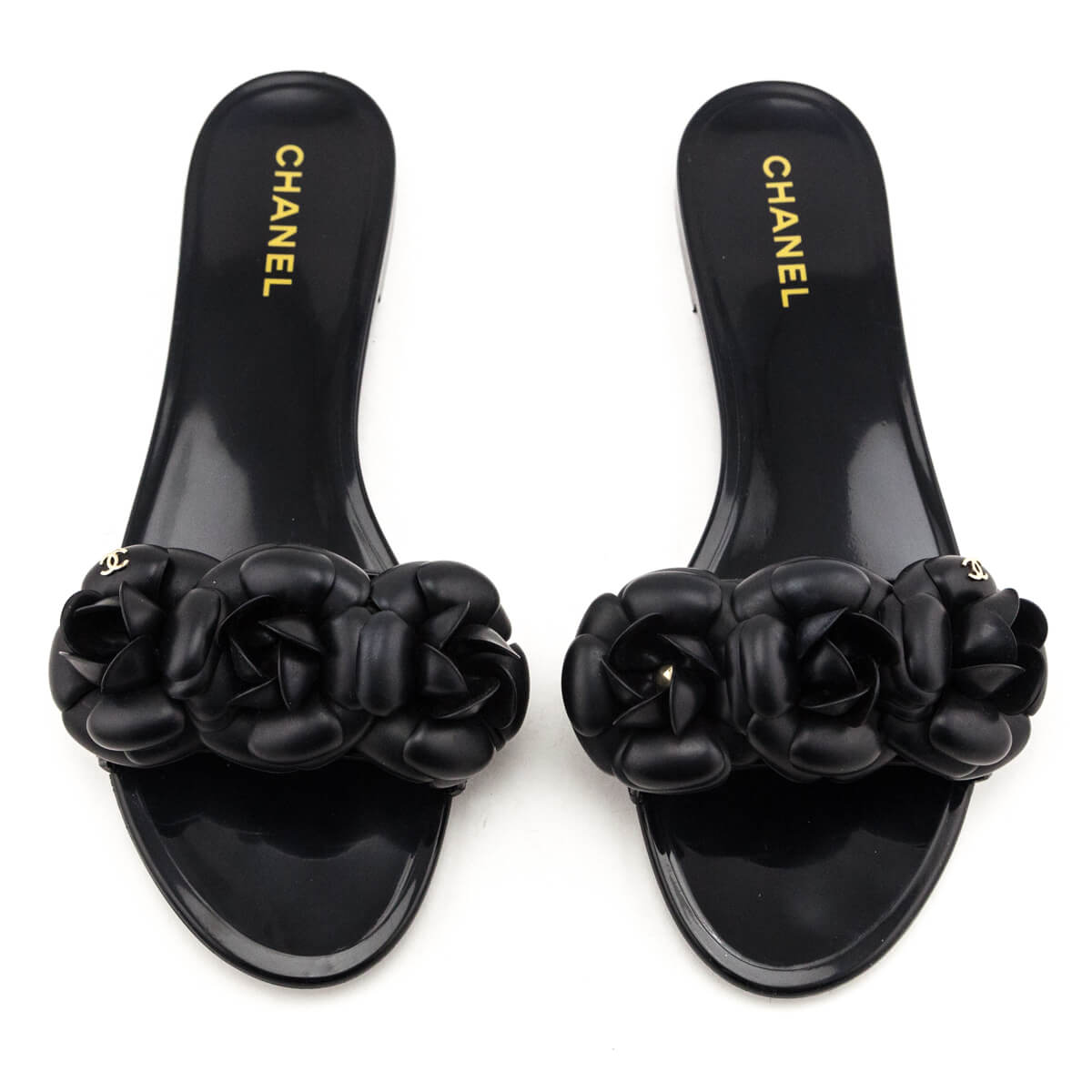 Chanel Black Rubber Camellia Slide Sandals Size US 10 | EU 40 - Love that Bag etc - Preowned Authentic Designer Handbags & Preloved Fashions