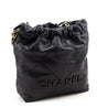 Chanel Black Shiny Caviar Quilted Monochrome Mini Chanel 22 - Love that Bag etc - Preowned Authentic Designer Handbags & Preloved Fashions