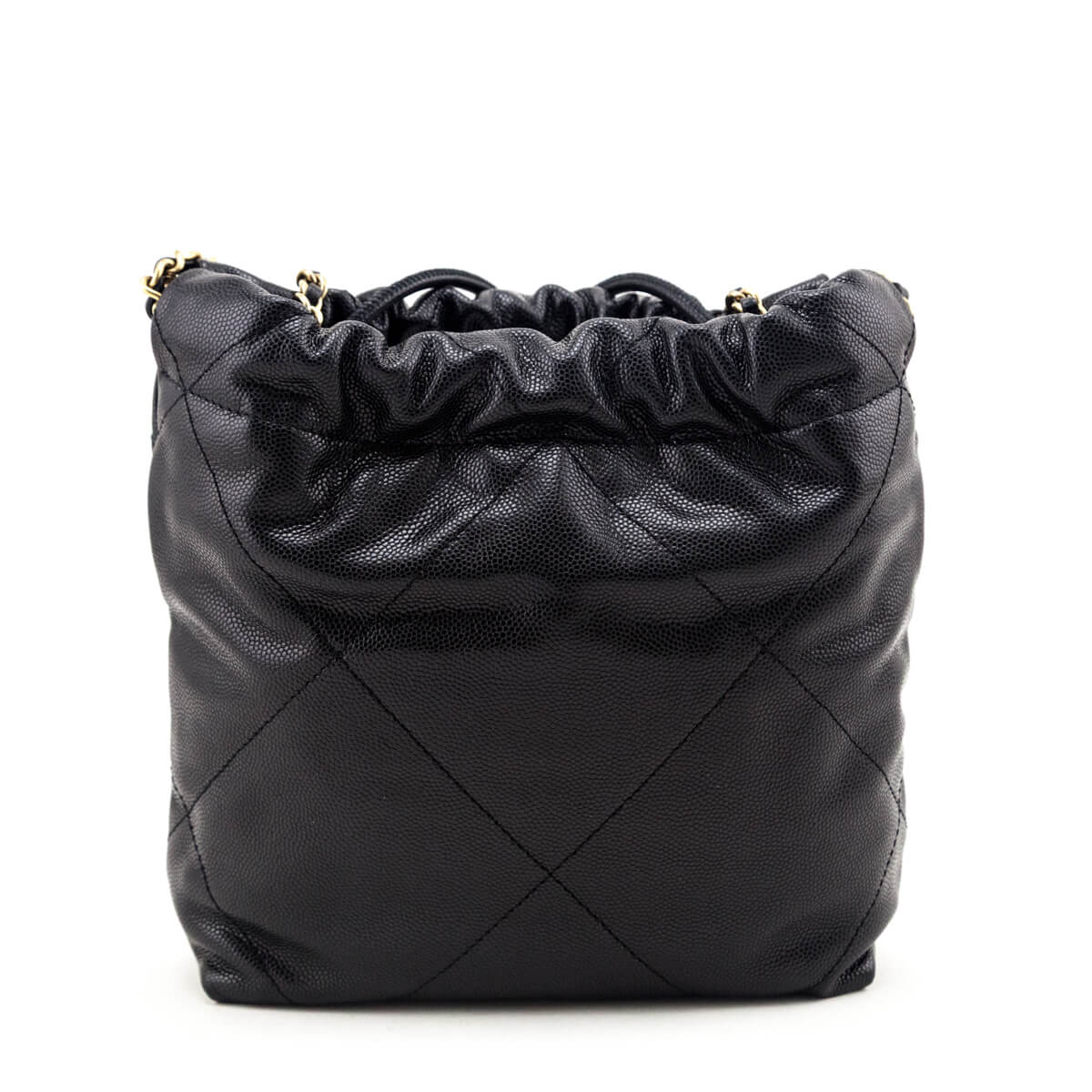 Chanel Black Shiny Caviar Quilted Monochrome Mini Chanel 22 - Love that Bag etc - Preowned Authentic Designer Handbags & Preloved Fashions
