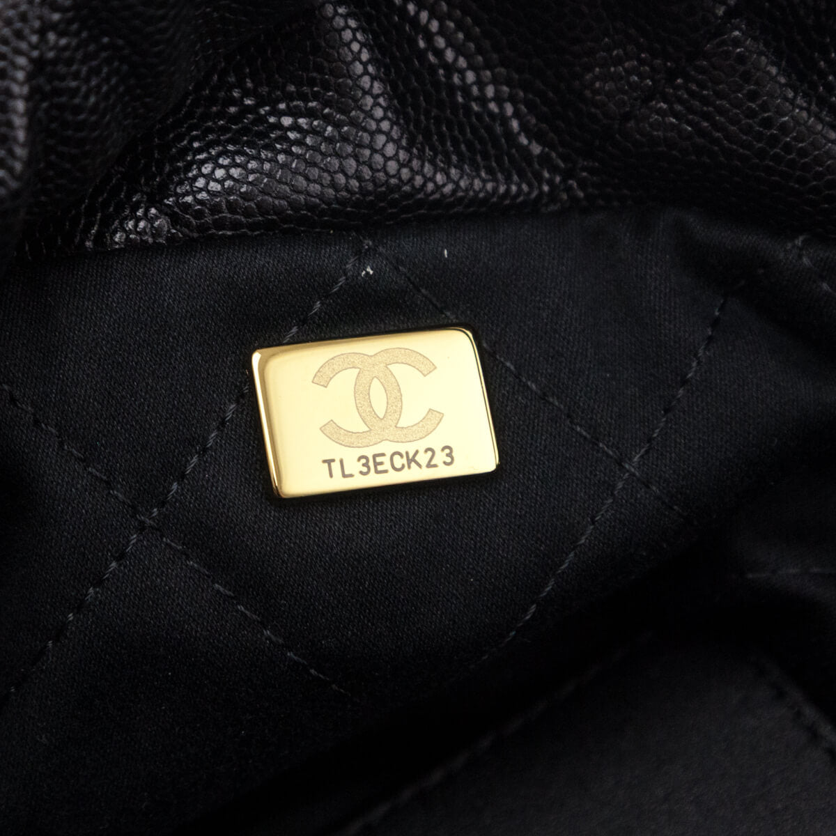 Chanel Black Shiny Caviar Quilted Monochrome Mini Chanel 22 - Love that Bag etc - Preowned Authentic Designer Handbags & Preloved Fashions