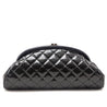 Chanel Black Striped Patent Quilted Timeless Clutch - Love that Bag etc - Preowned Authentic Designer Handbags & Preloved Fashions