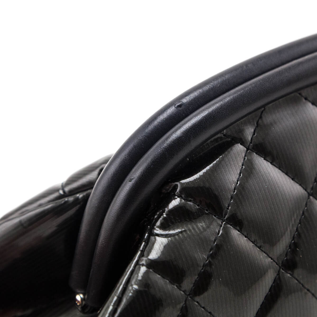 Chanel Black Striped Patent Quilted Timeless Clutch - Love that Bag etc - Preowned Authentic Designer Handbags & Preloved Fashions