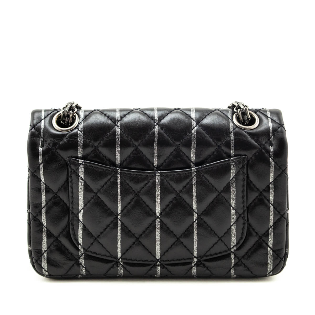 Chanel Black Striped Quilted Lambskin Mini Reissue Flap Bag - Love that Bag etc - Preowned Authentic Designer Handbags & Preloved Fashions